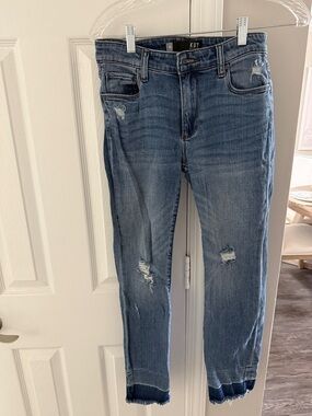 Kut from the Kloth Blue Distressed Ankle Jeans